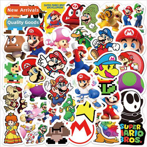50 new Mario graffiti stickers personalized motorcycle troll