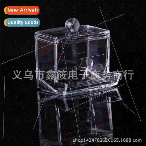 Transparent Crystal Cosmetic Case Cotton Swab Case with d Co
