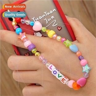 illusion beads phone ins charm acrylic chain pentag creative