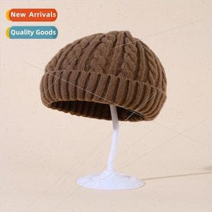 and twisted rolled warm winter autumn hat wool color Solid