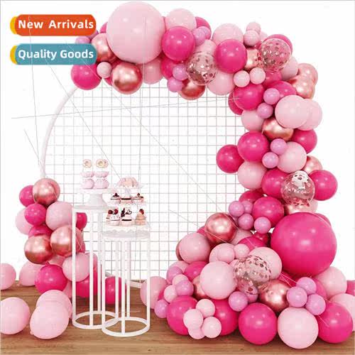 New pink metallic gold sequins rose gold balloon package 适