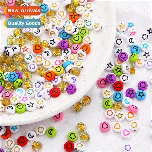 Acrylic loose beads stars moon flat beads diy handmade beads