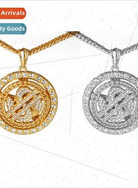 Personalized exaggerated rotatable diamond encrusted dollar