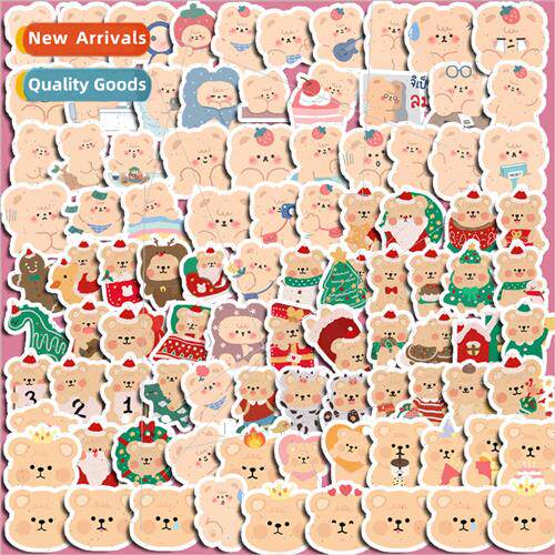 Korean  ins happy birthday bear rabbit handbook stickers wat