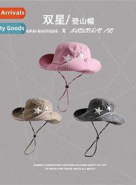 2023 new retro  washed cowboy double star fisherman hat suns