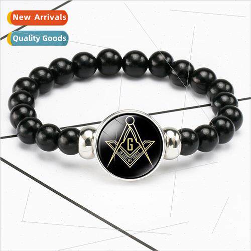 Mystic Masonic Badge Mens Stch Rope Beaded Stch Bracelet Sma
