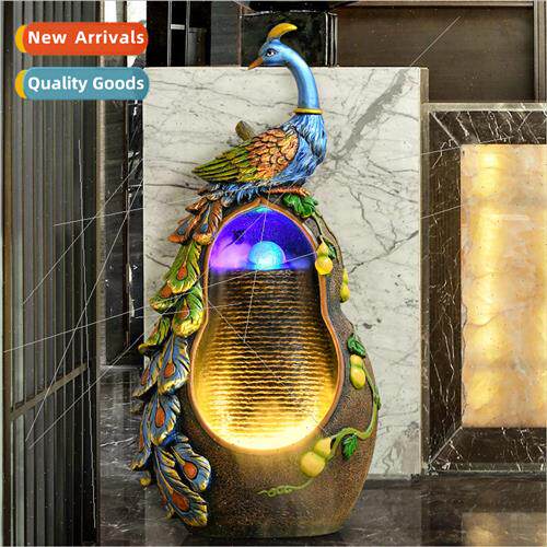 Spring decorative world of Chinese water fountain peacock go