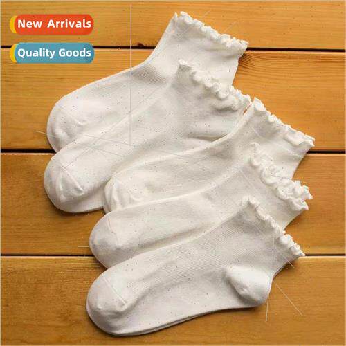 Spring and summer Japanese white wooden ear short socks Kore