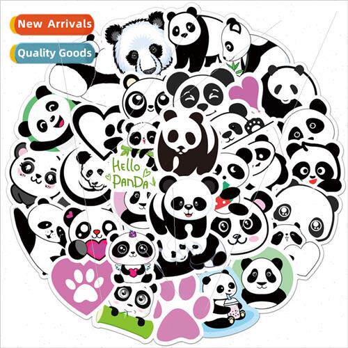 50 new cute panda graffiti stickers waterproof luggage noteb