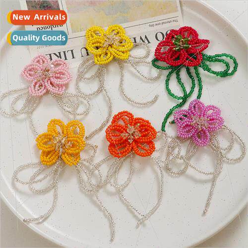 Vacation  aesthetic crystal tassel flowers diy handmade weav
