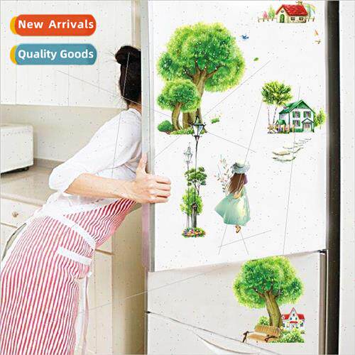 Kitchen cabinet door cartoon cute food refrigerator stickers