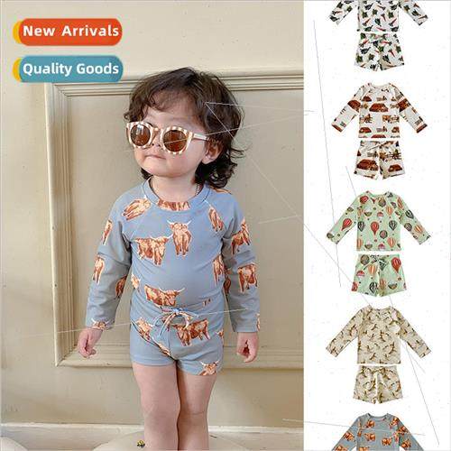 Boys Korean mb split cartoon sunscreen swimsuit suit ins gir
