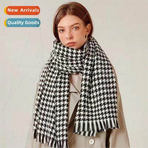 Autumn and winter scarf Scandinavian ins thousand birds chec