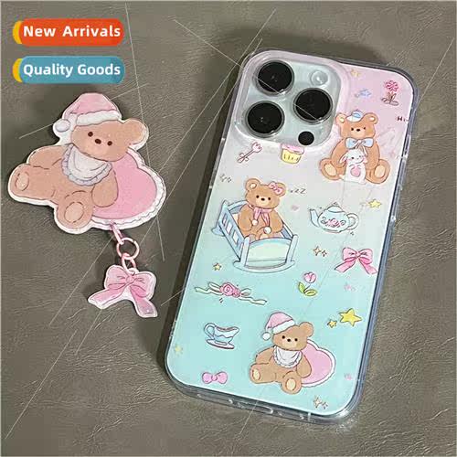 Ins girl cartoon Muppet Bear 适用 Apple 13 phone case 14ProM