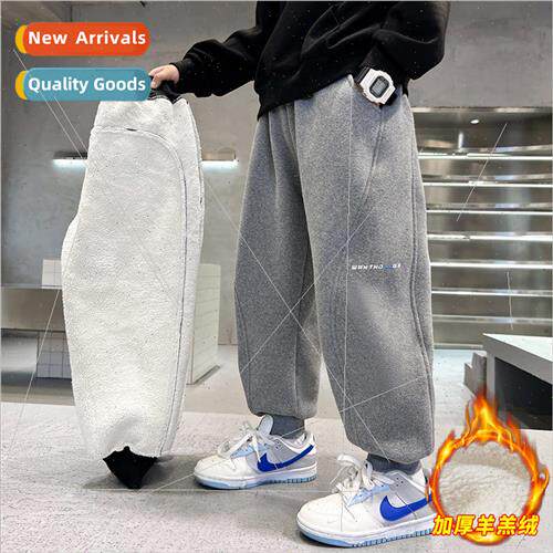 Boys winter padded pants 2023 new middle and large childrens