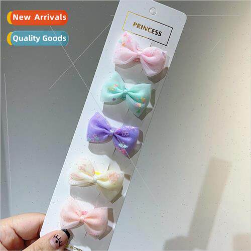 Princess wind shiny mesh bow small clip side clip diy sweet