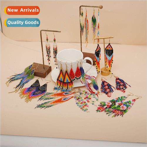 New star bohemian ethnic  handmade rice bead weaving tassel