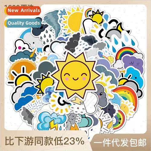 50 Weather & Climate Creative Doodle Stickers ggage Scooter