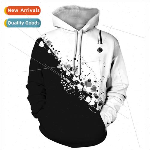 poker spades digital printing men and womens  loose casual h