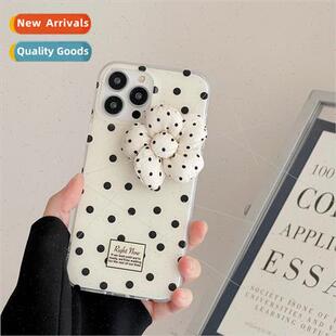 INS Simple Polka Dot Stereo Flower 适用 iPhone 14 Case 15Pro