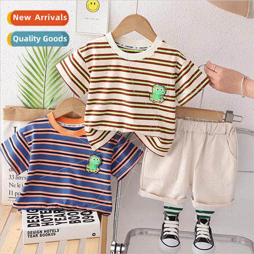 2023 Boys Summer New ght Up Dinosaur Casual Short Sleeve Sui