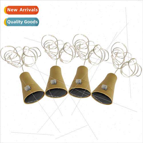 Creative solar energy red wine bottle cork light string outd