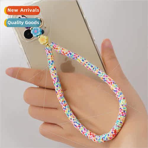 mple bohemian  cell phone lanyard geometric 6mm colorful sof