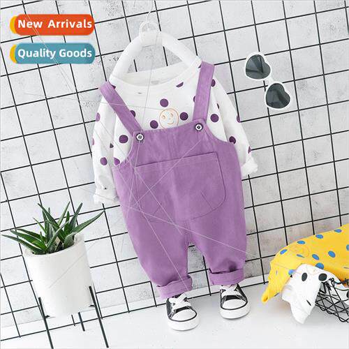ttle girl fall Korean  of the girls polka dot top back pants