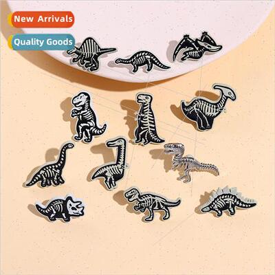 Cartoon punk  skull dinosaur shape exquisite cool metal badg
