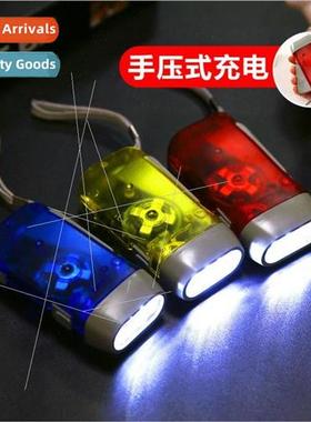 Hand pressure rechargeable self-generating flashlight led ou