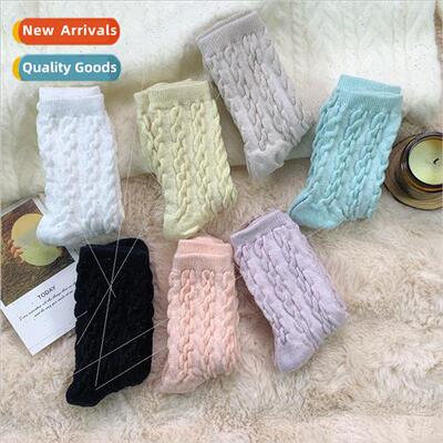 Plush thick socks womens mid-calf socks autumn and winter th