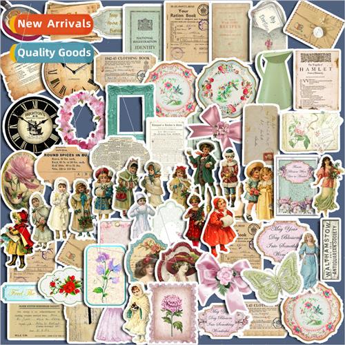 Retro  romantic girl shabby elements art card stickers cell