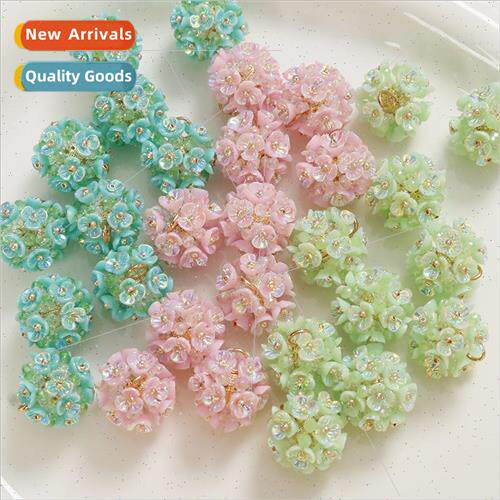 ins small fresh laser flower flower ball diy handmade weavin