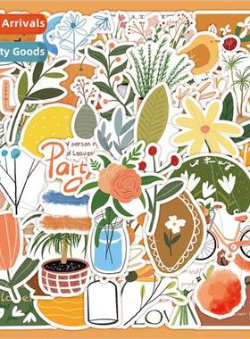 62 pcs bohemian  vegetation stickers small fresh high-color