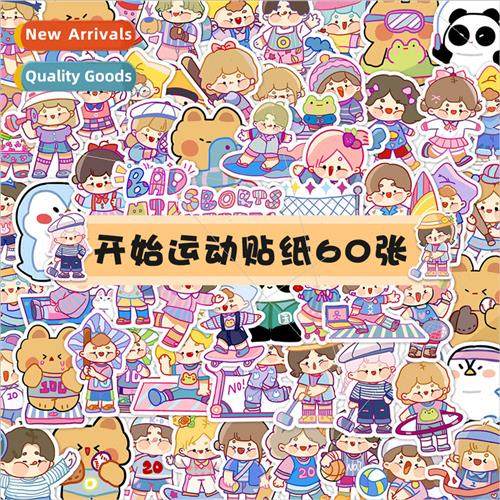 60 pcs start sports stickers cartoon characters personalized
