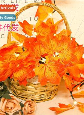 led solar maple leaf lights string autumn color atmosphere d