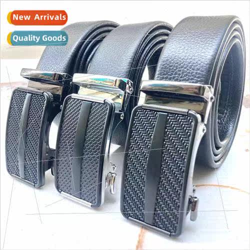 Winter automatic buckle alloy lychee grain pvc wrapped mens