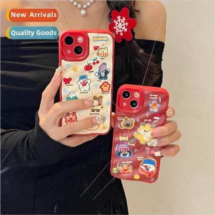 Cute Cartoon Snowman Mole 15ProMax Apple 13 New Years Model