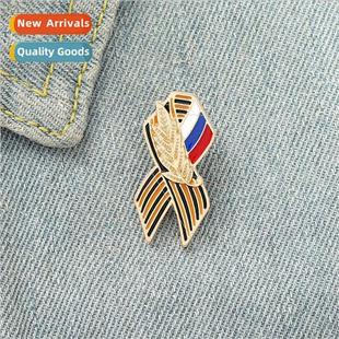 Tie Wheat Stripe mple Clothing Bow Brooch Lacquered Creative