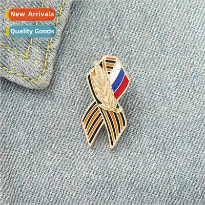 mple Creative Bow Tie Wheat Stripe Brooch Clothing Lacquered