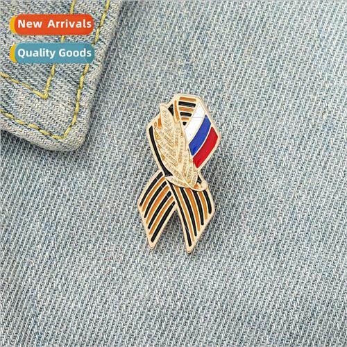 mple Creative Bow Tie Wheat Stripe Brooch Clothing Lacquered