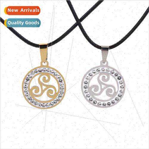 Movie Teen Wolf Triskele Necklace Round Diamond Encrusted St