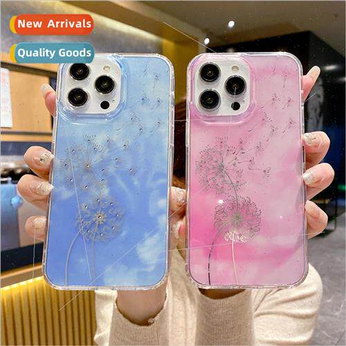 适用 iPhone15Promax glitter transparent phone case 13pro rhi