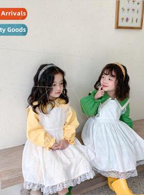 Childrens Korea 2021 Spring New Retro Maid Dress Lolita Yank