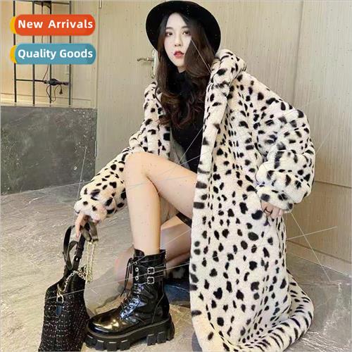 Korean  of the 2021 new imitation fur leopard fur coat fur o
