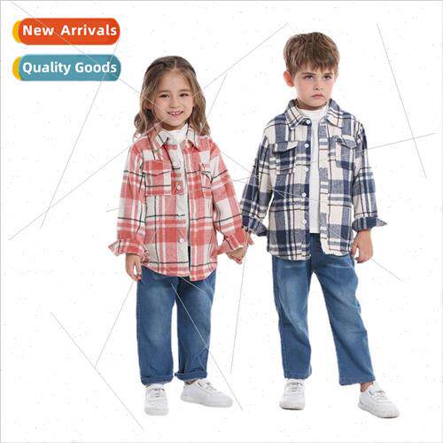 New fall and winter plaid long-sleeved cotton jacket 2023 si
