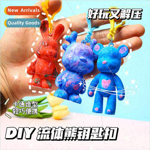 Creative DIY handmade fluid bear children puzzle doodle doll
