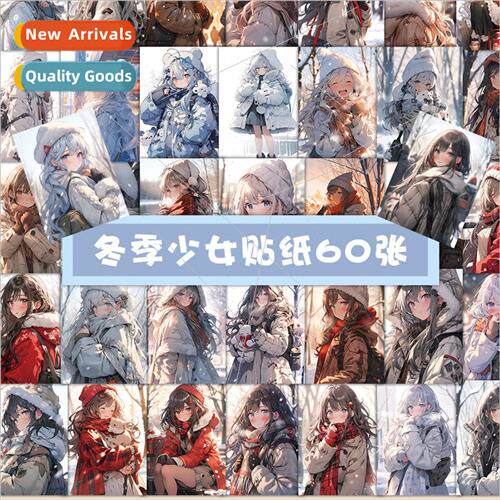 60 winter girl stickers high value fashion wear aesthetic gi