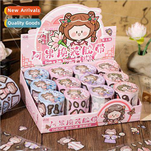 Ago dress up three bullet die-cut tape cartoon girl heart we