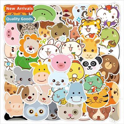 50 new a variety of small animal head childrens stickers wat